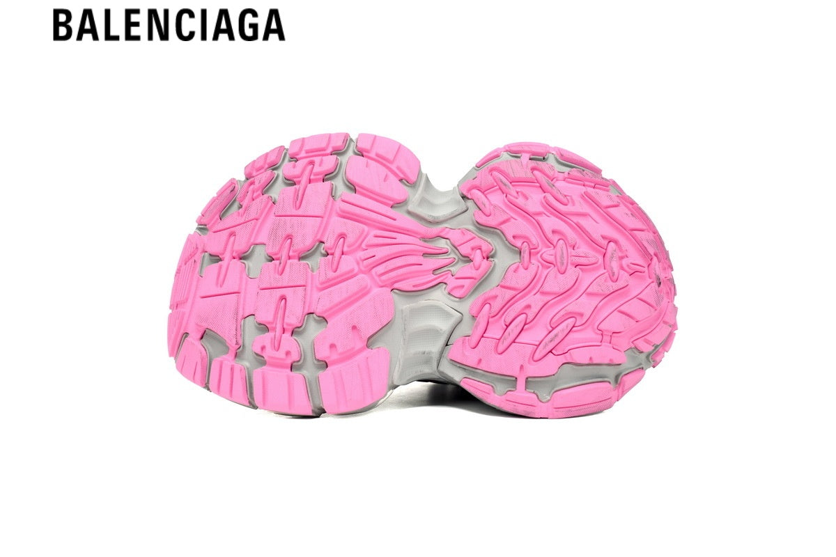 Balenciaga Cargo men's shoes women sneakers¡ª Grey Mesh & Pink Distressed Overlays