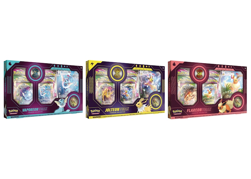 Pok¨¦mon TCG Vaporeon V/Jolteon V/Flareon V VMAX Premium Collection Box 3x Bundle (US Version)