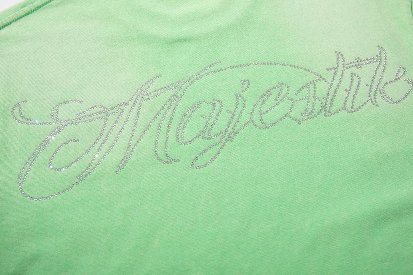 MAJESTIK Mint Green Football Graphic T-Shirt ¡ª detail