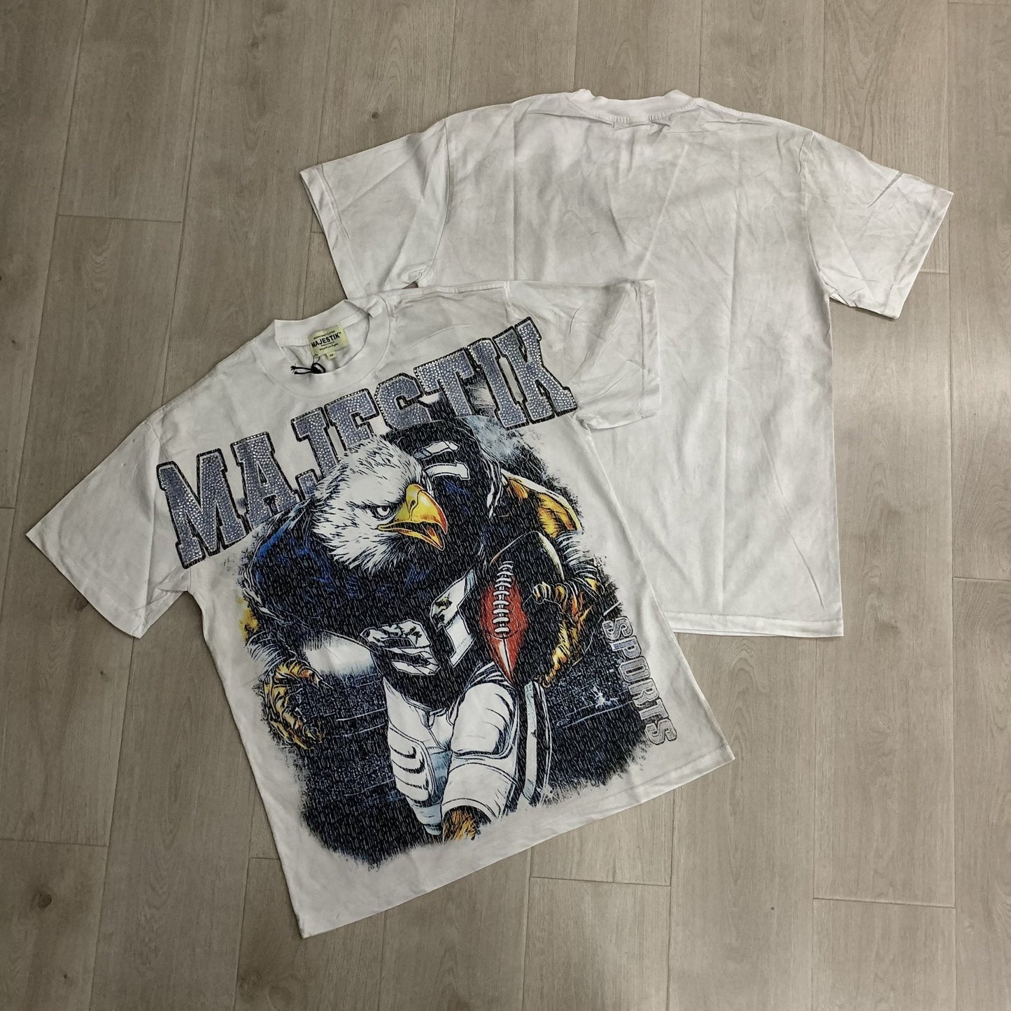 MAJESTIK Football Eagle Graphic T-Shirt ¡ª context