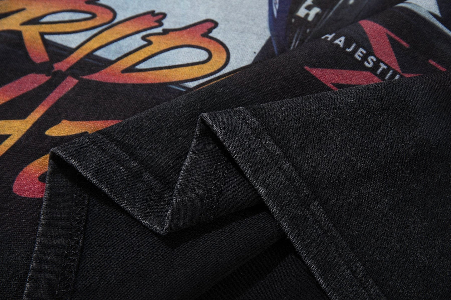 MAJESTIK Racing Graphic Washed Black T-Shirt ¡ª detail