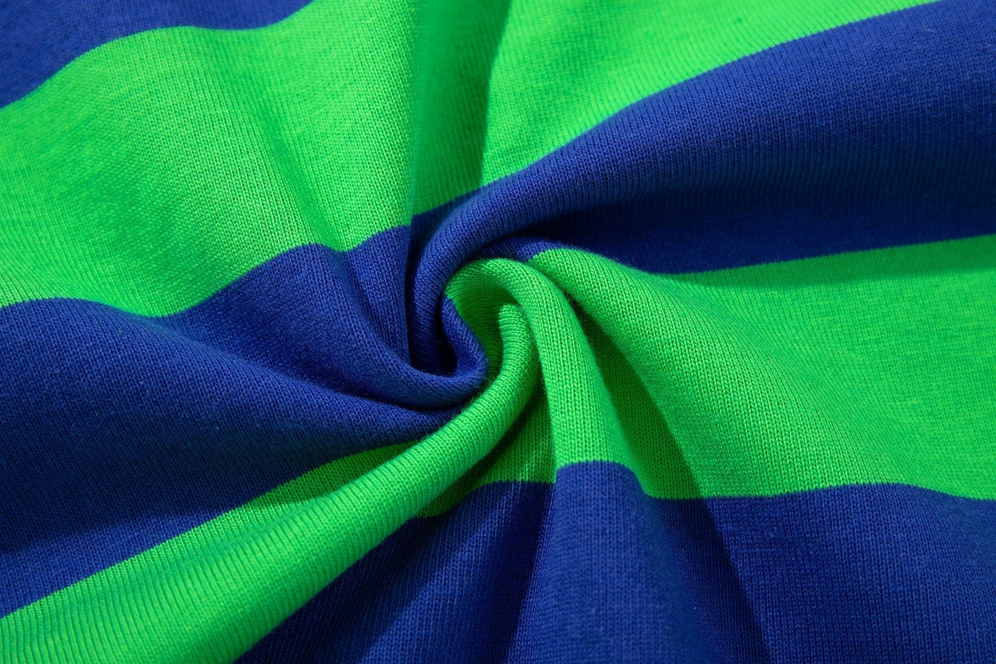 MAJESTIK Green/Blue Striped Skull Graphic Polo Shirt ¡ª fabric_closeup