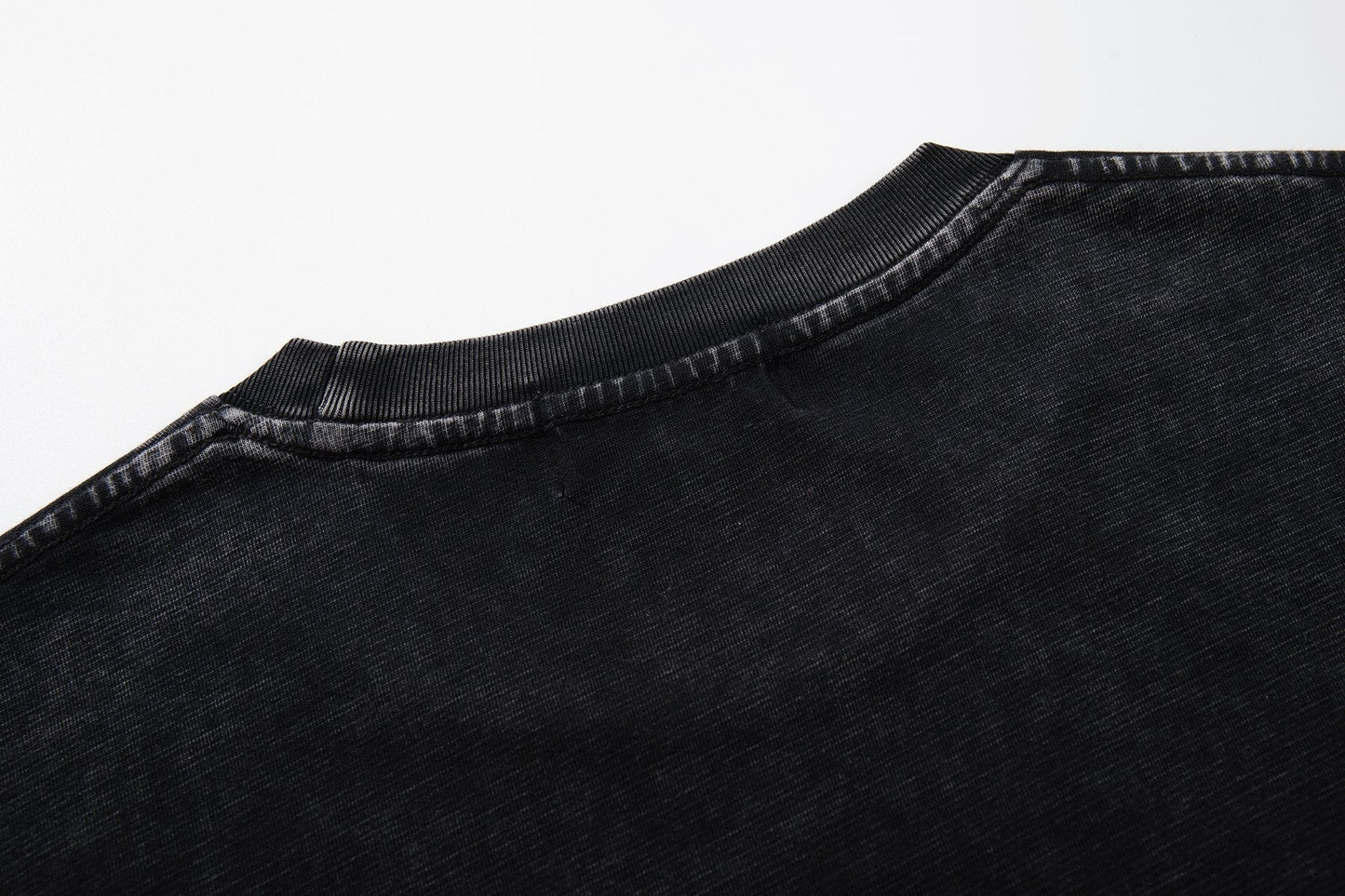 MAJESTIK Washed Black Graphic Short-Sleeve T-Shirt ¡ª detail