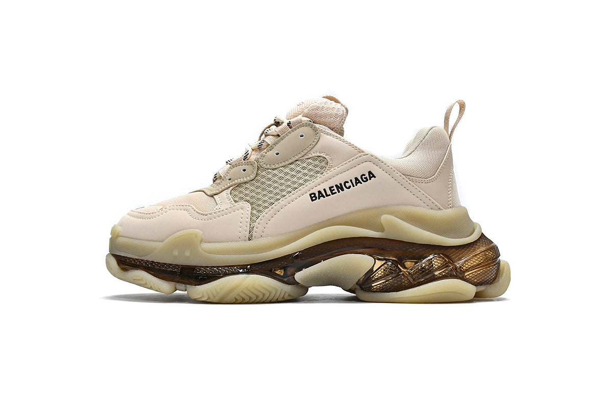 Balenciaga  men's shoes Track  Triple S Clear Sole Sneakers brown