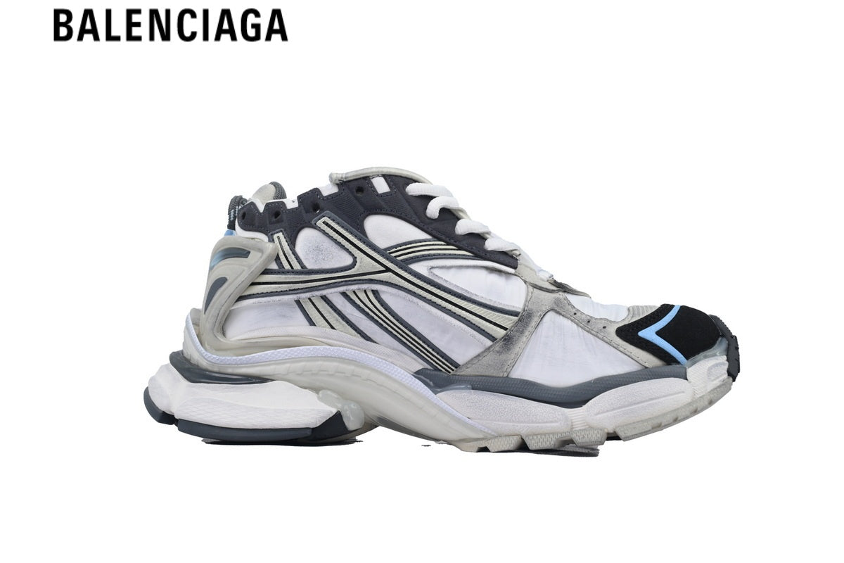 Balenciaga Runner Sneaker ¡ª White Mesh, Pink & Neon Yellow Gradient Overlays