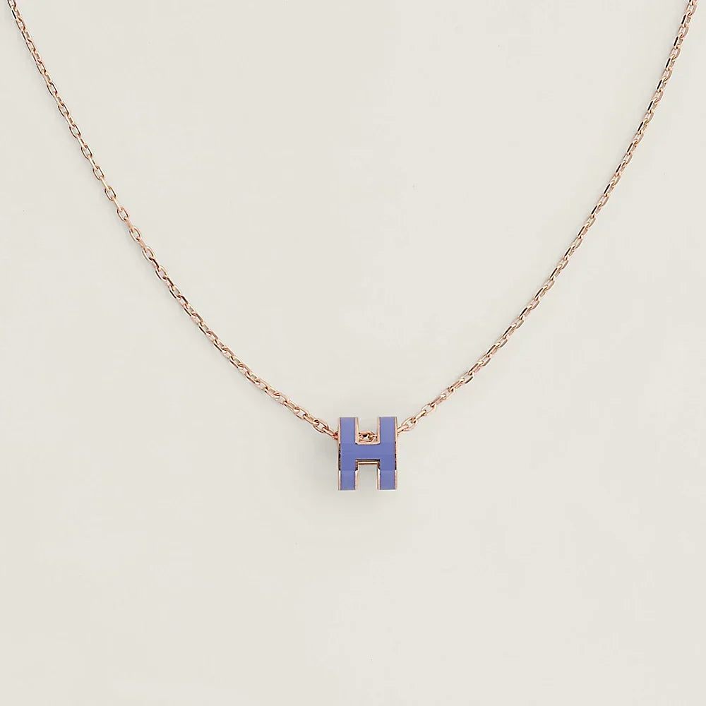 Hermes Mini Pop Purple 18K Gold Necklace