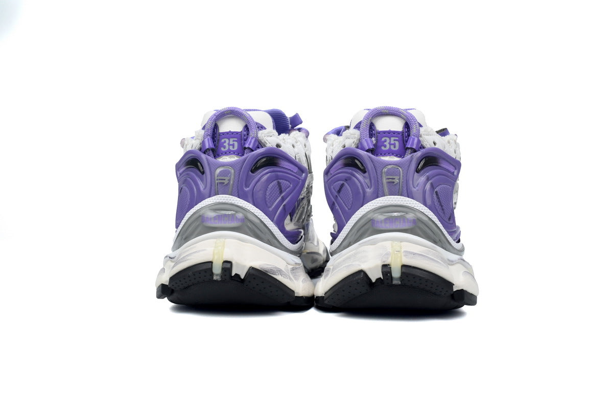 Balenciaga men's shoes Track  Runner Sneaker ¨C Distressed Low-Top balenciaga runners White and purple