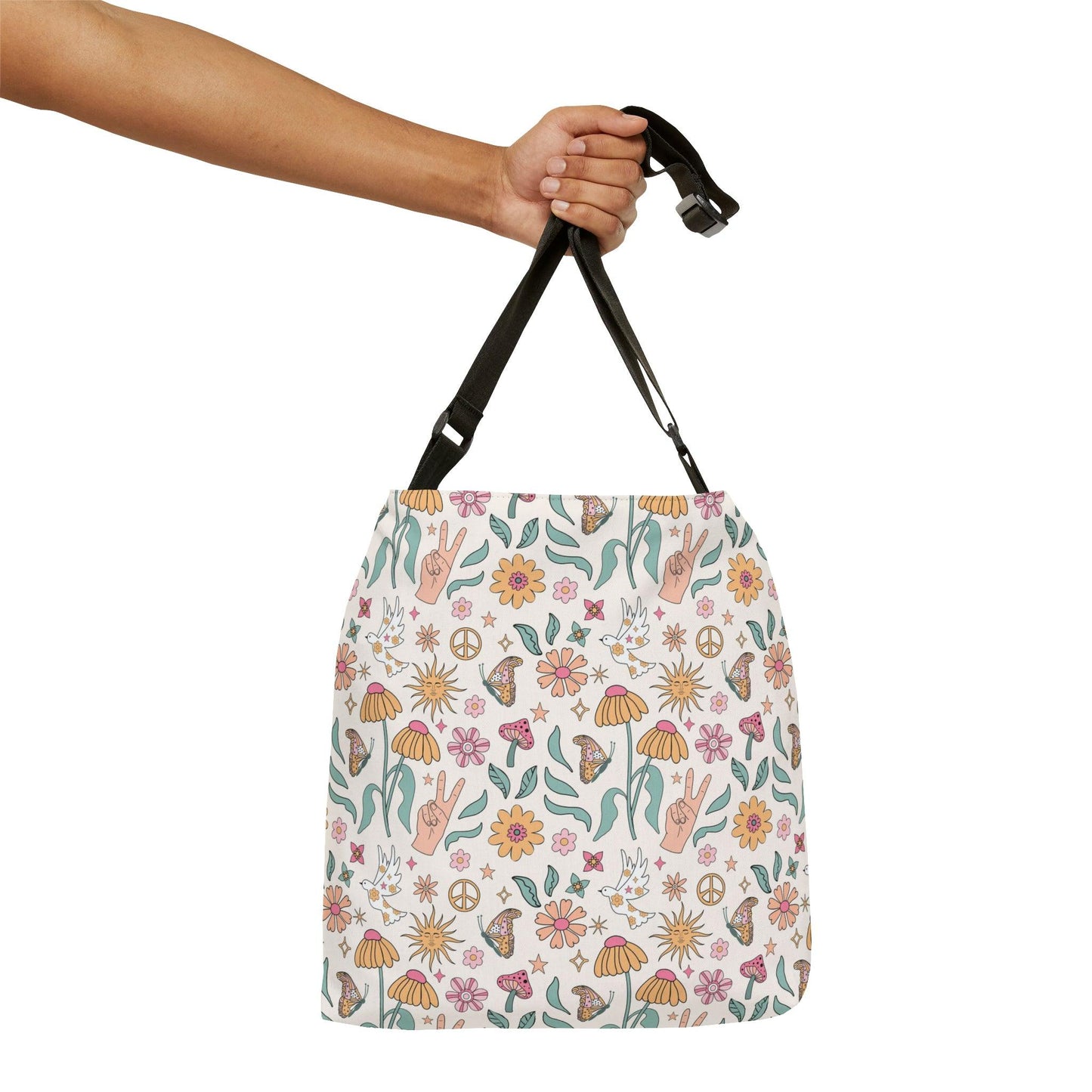 Boho Garden Whimsy Adjustable Tote Bag - Vibecrafters