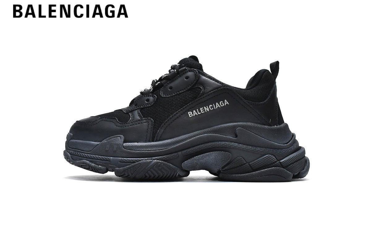 Balenciaga Triple S men's shoes  women sneakers ¡ª Full Black