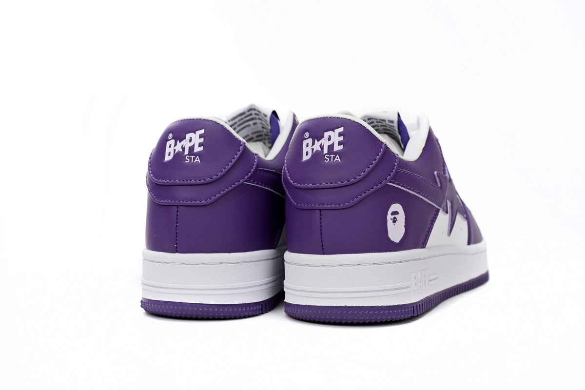 A BATHING APE BAPE STA Purple & White Sneakers | Women's & Men's Skate-Inspired Shoes