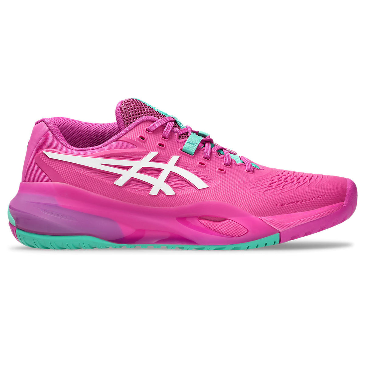 Asics womens shoes  neutral running shoes mens  sneakers Gel-Resolution ¨C Hot Pink/White/Turquoise Tennis Sneaker