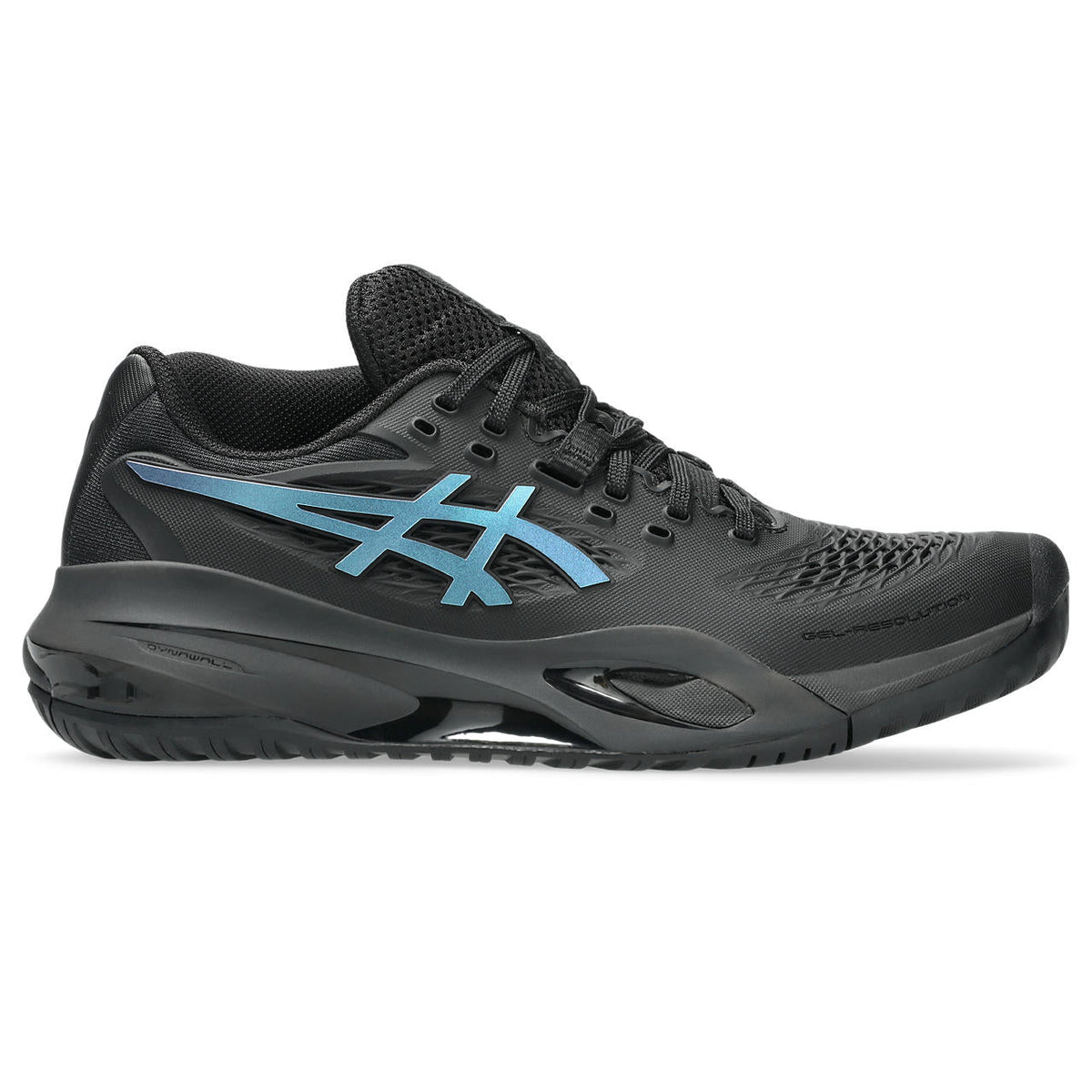 Asics womens shoes  neutral running shoes mens  sneakers Gel-Resolution ¨C Black/Iridescent Blue Tennis Sneaker