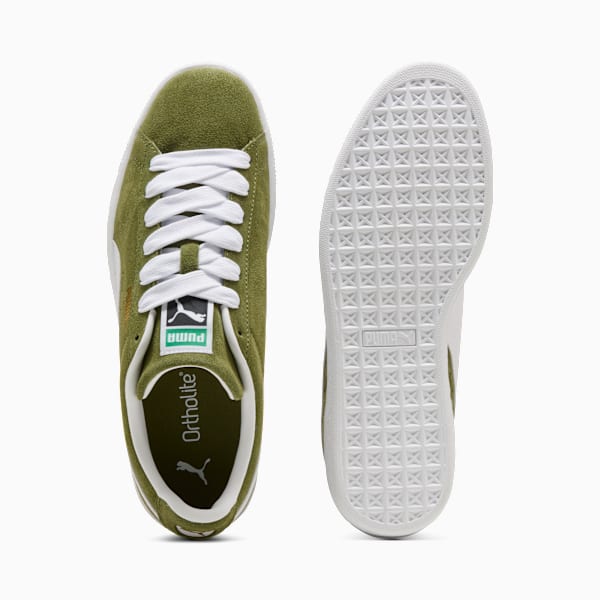 PUMA Suede XL Olive Green-White-Gold puma shoes for men  womens shoes  roma shoes