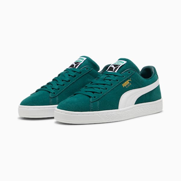PUMA Suede Classic Deep Green-White-Gold puma shoes for men  womens shoes  roma shoes