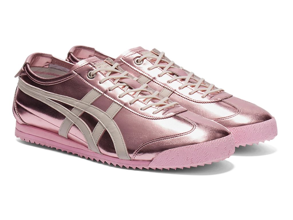 Onitsuka Tiger Mexico 66 Unisex Sneakers ¨C Metallic Pink White Stripe  running shoes women asics mens shoes