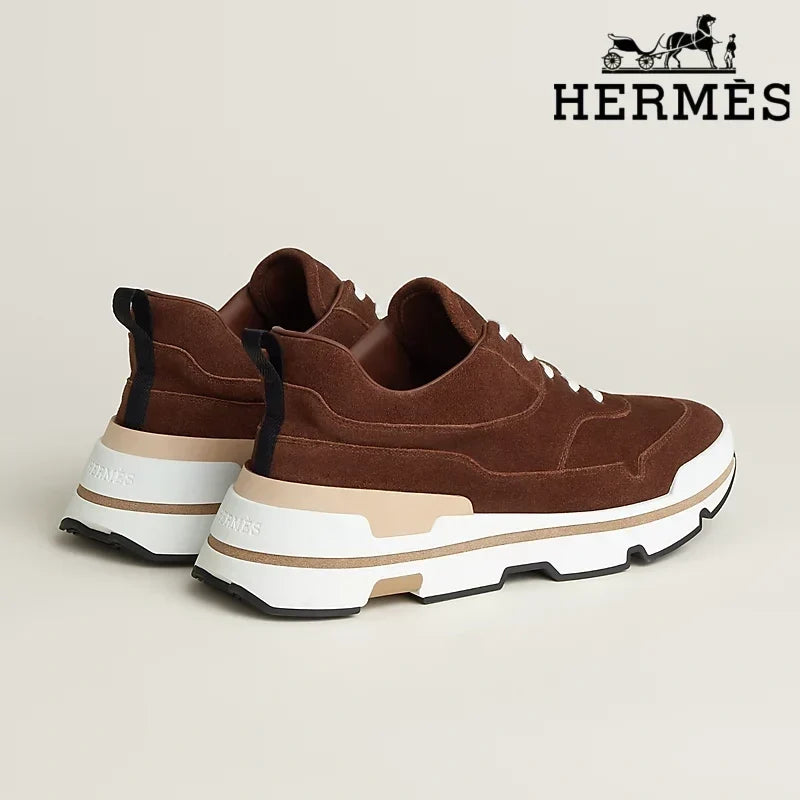 Herm¨¨s Brown Suede Platform Sneakers