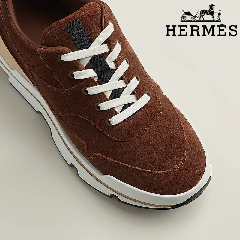 Herm¨¨s Brown Suede Platform Sneakers