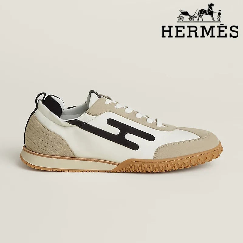 Herm¨¨s womens shoes men sneaker Trail White Beige Black Sneaker