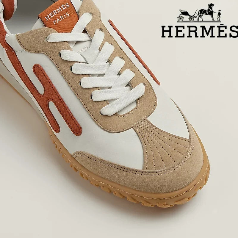 Herm¨¨s Jet Sneaker in White and Terracotta