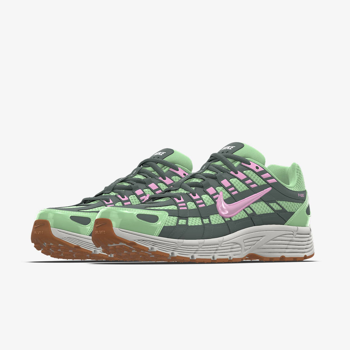 Nike P-6000 ¨C Green / Pink / Gum Mesh Athletic Sneakers