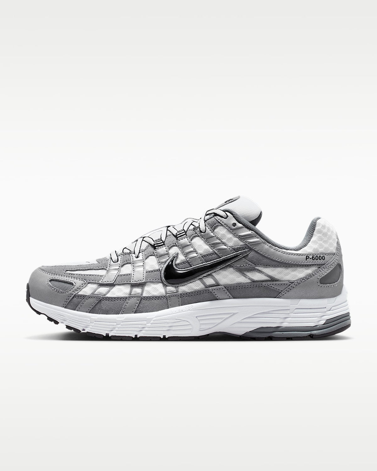 Nike P-6000 ¨C Grey / White / Black Suede Mesh Athletic Sneakers