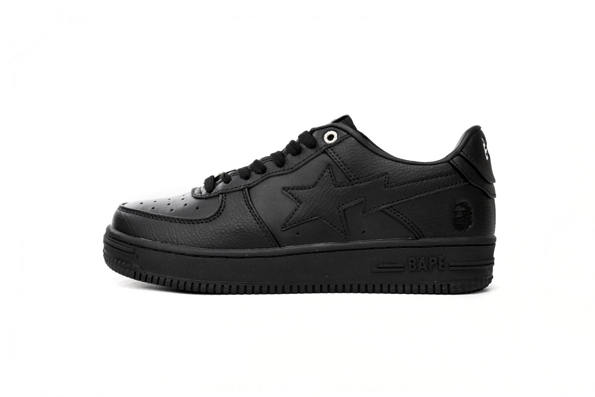 A BATHING APE BAPE STA All Black Sneakers | Women's & Men's Skate-Inspired Low-Top Shoes