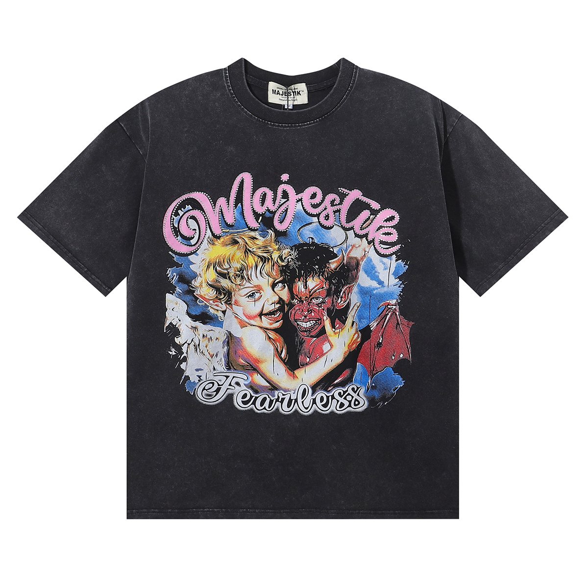 MAJESTIK We Are Friend Rhinestone Graphic T-Shirt ¡ª hero