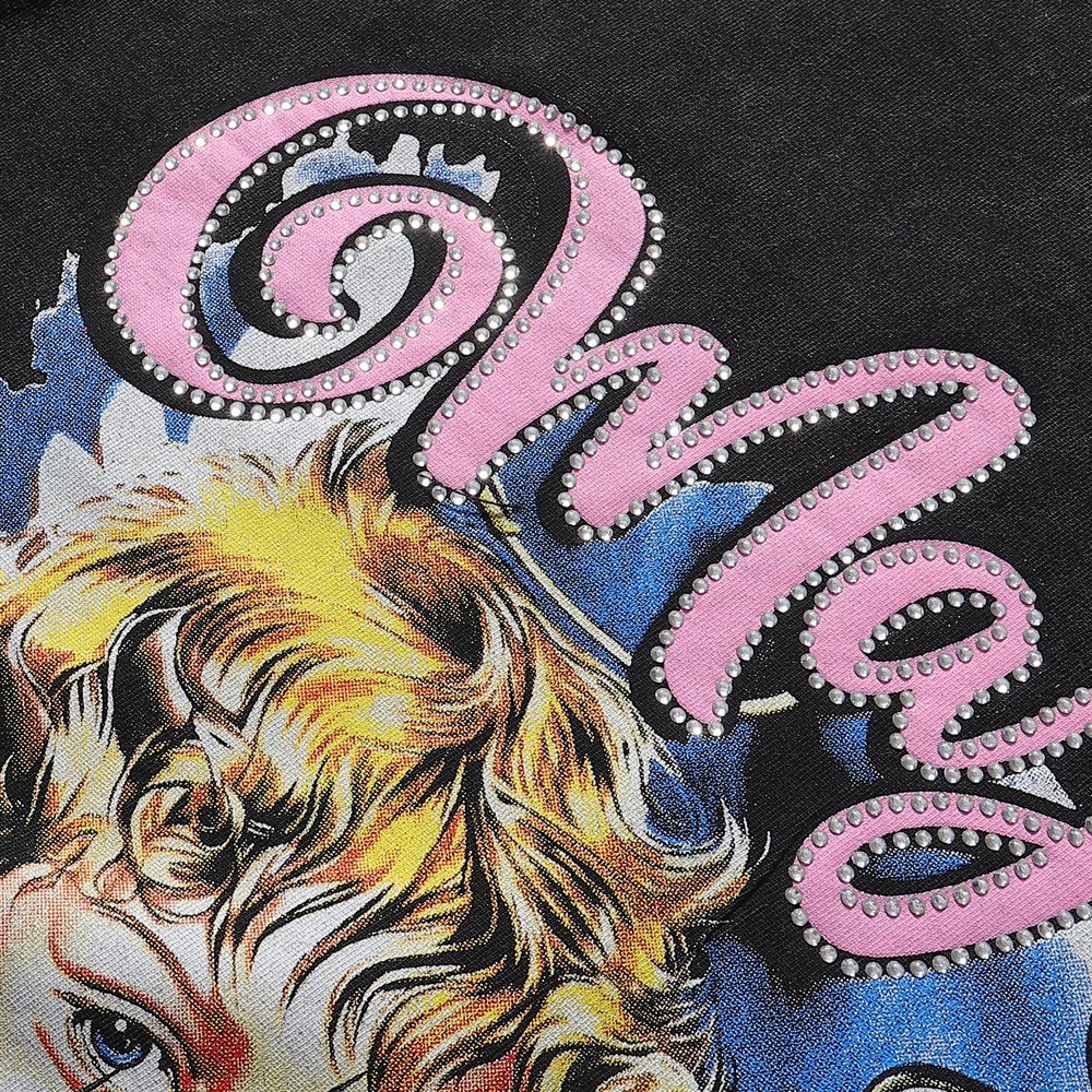 MAJESTIK We Are Friend Rhinestone Graphic T-Shirt ¡ª detail