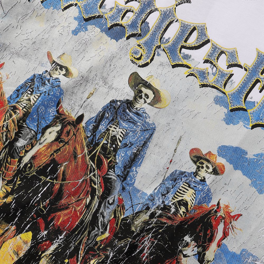 MAJESTIK Western Horse Skeleton Graphic T-Shirt ¡ª detail