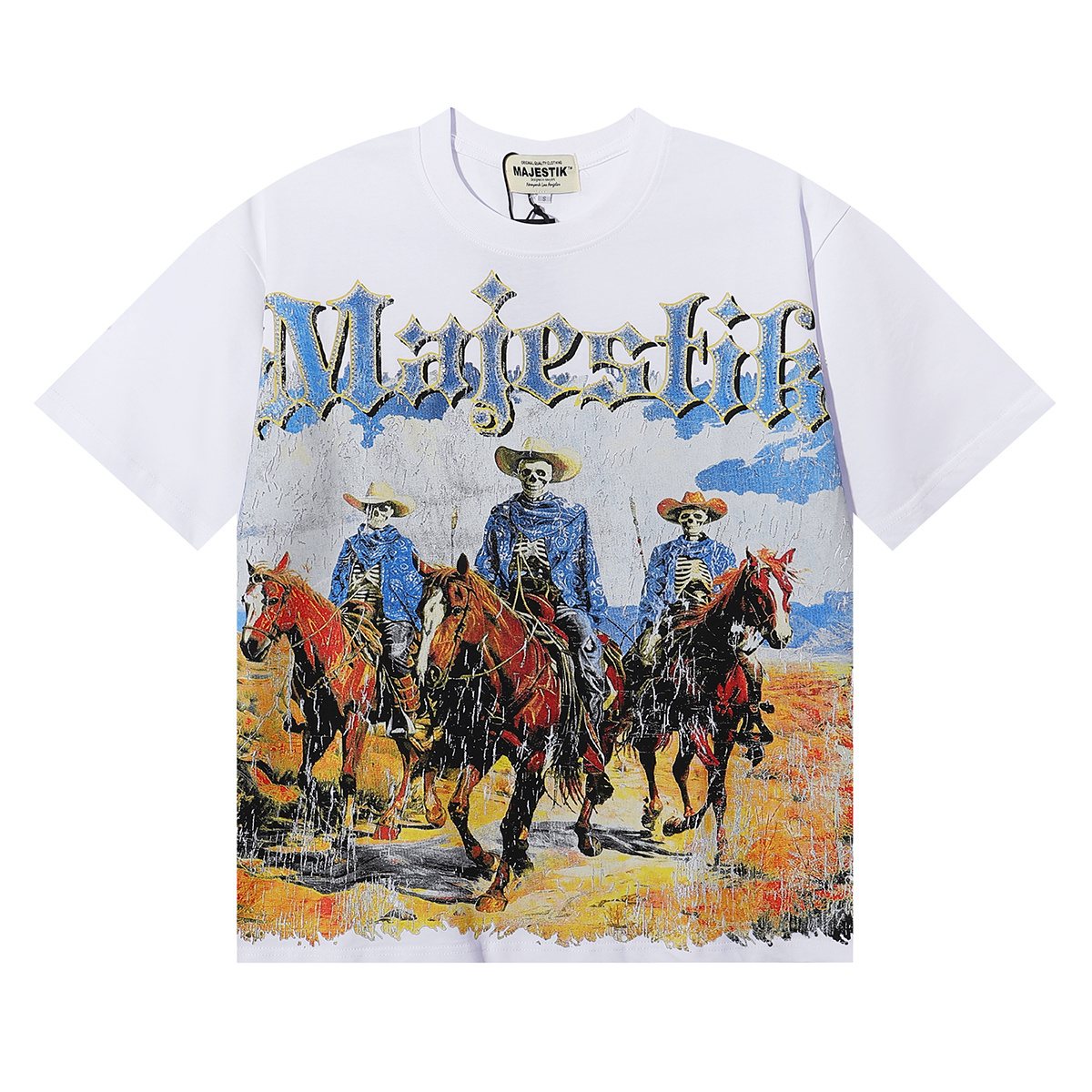 MAJESTIK Western Horse Skeleton Graphic T-Shirt ¡ª hero