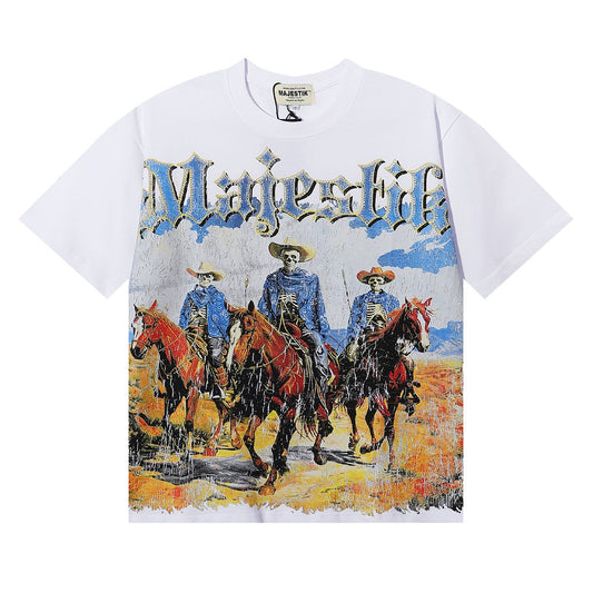 MAJESTIK Western Horse Skeleton Graphic T-Shirt ¡ª hero