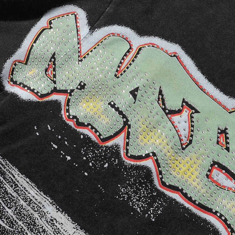 MAJESTIK Bulldog Football Rhinestone Cropped T-Shirt ¡ª detail