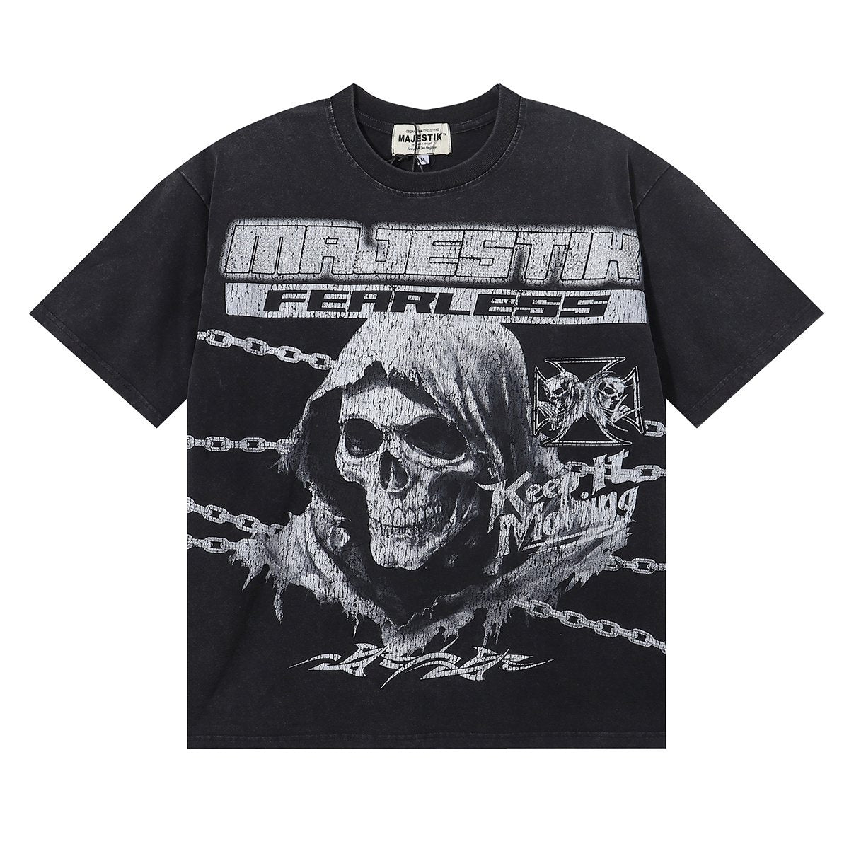 MAJESTIK Death Chain Skull Graphic T-Shirt ¡ª hero