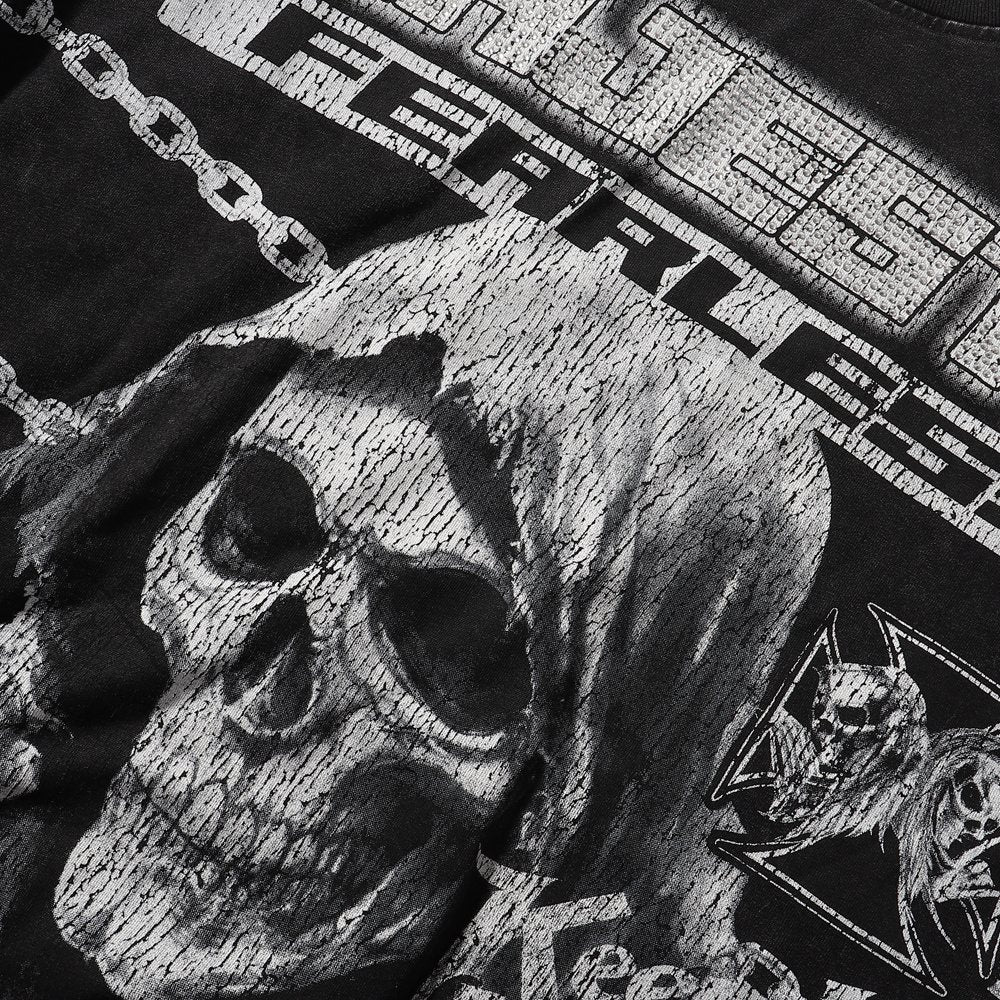 MAJESTIK Death Chain Skull Graphic T-Shirt ¡ª detail