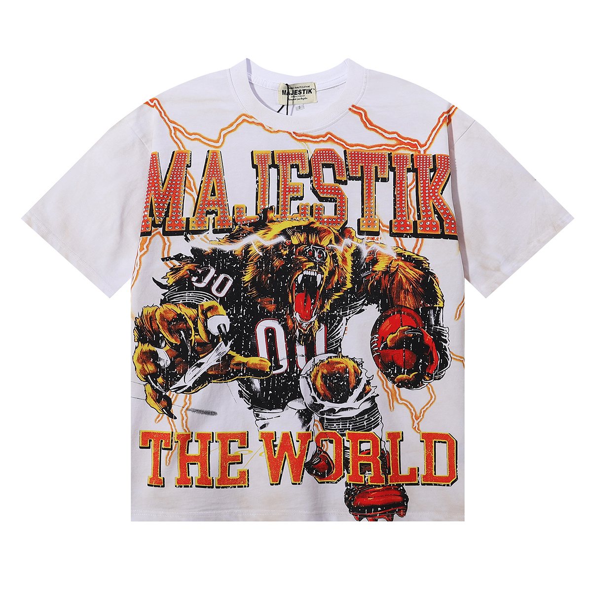 MAJESTIK Fearless 00 Football Bear Graphic T-Shirt ¡ª hero
