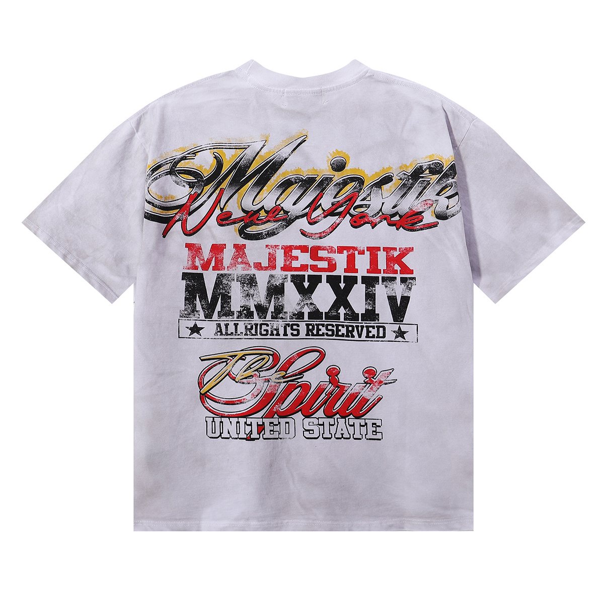 MAJESTIK Liberty Statue Rhinestone Graphic T-Shirt ¡ª back