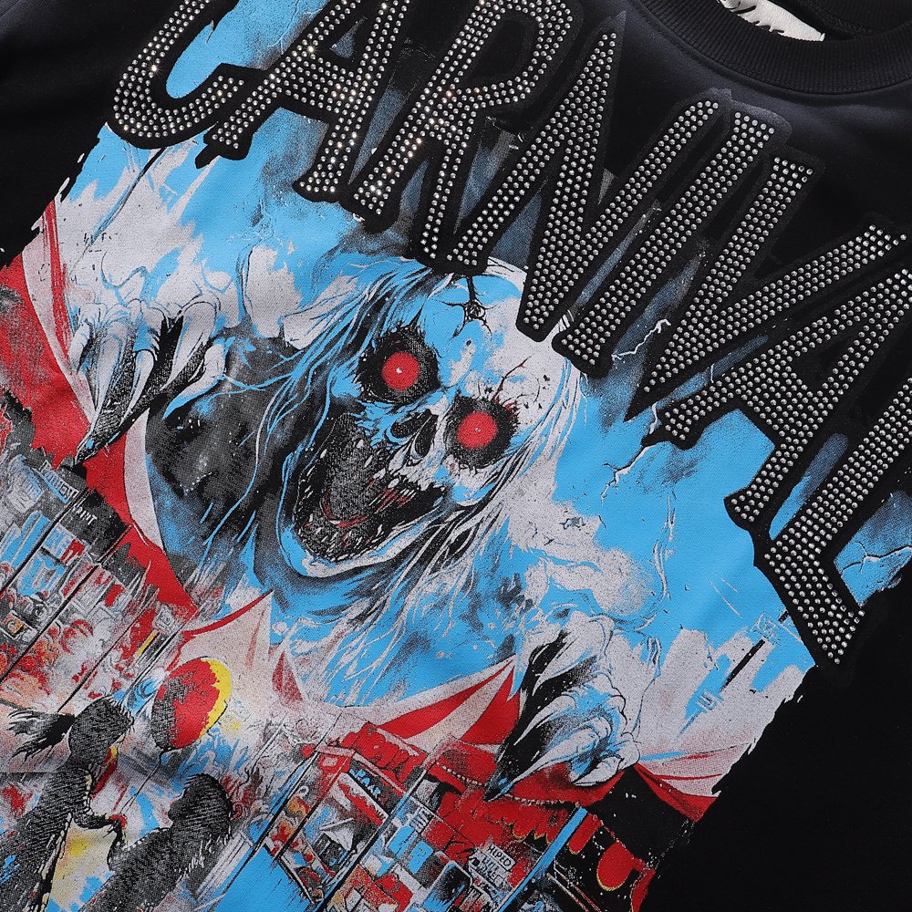 MAJESTIK Carnival Graphic Cropped T-Shirt ¡ª detail