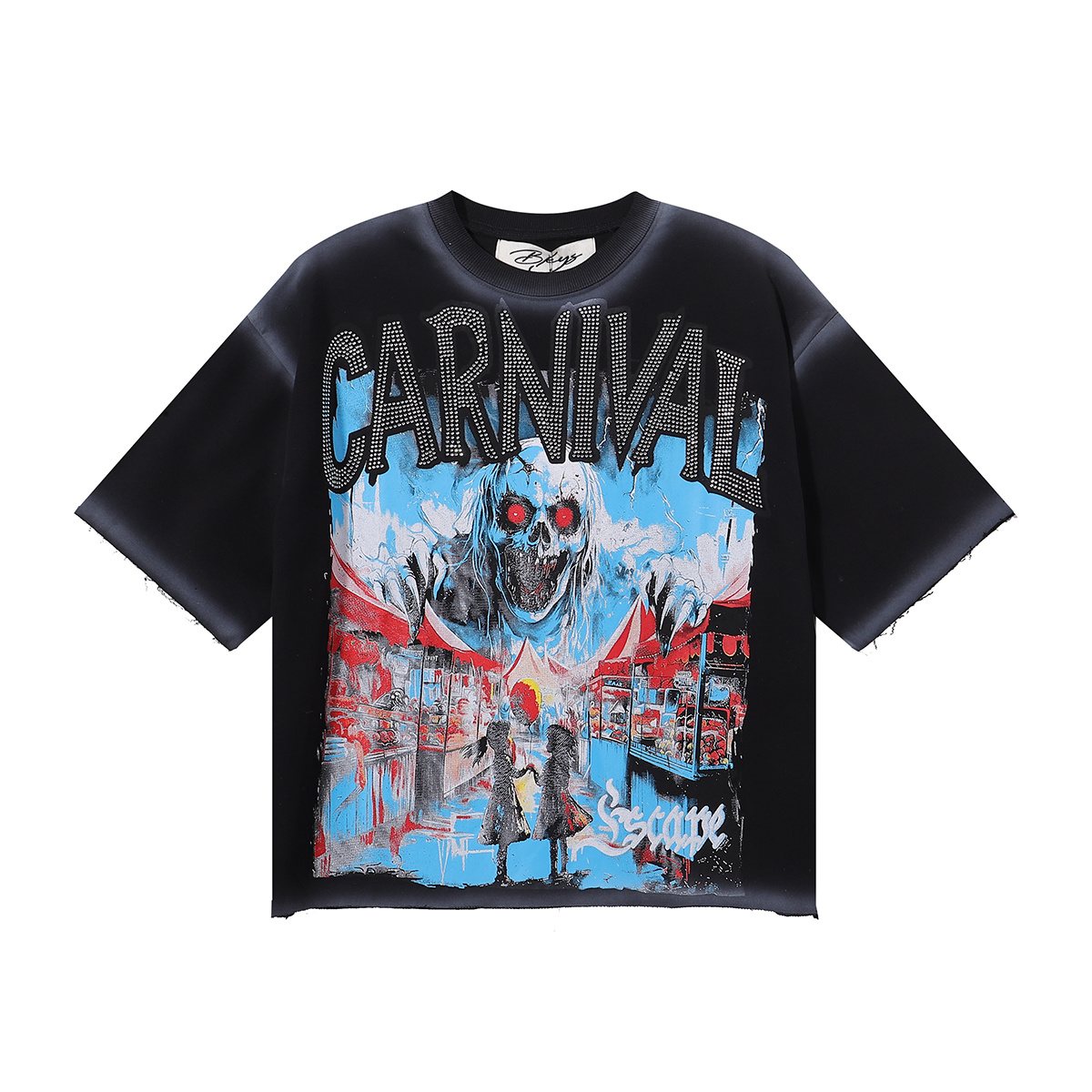 MAJESTIK Carnival Graphic Cropped T-Shirt ¡ª hero