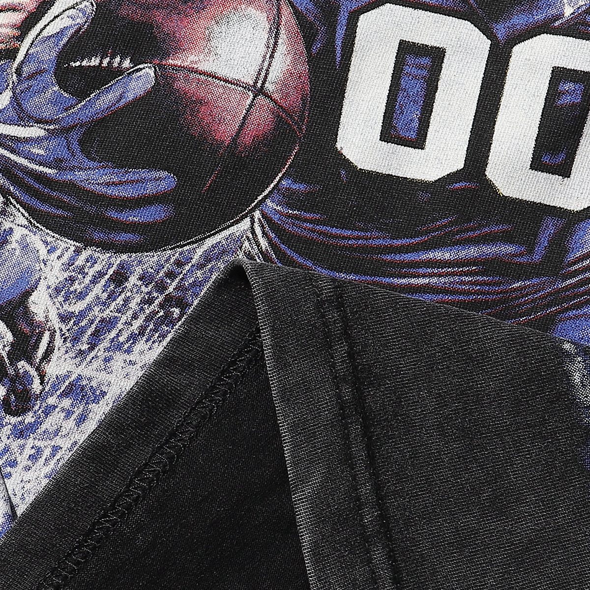 MAJESTIK Lion Football Rhinestone Crop T-Shirt ¡ª fabric_closeup