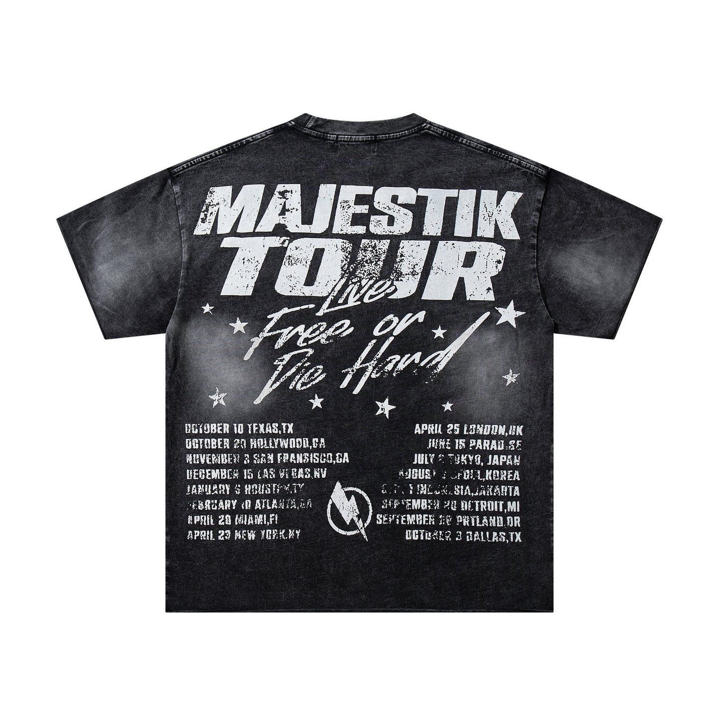 MAJESTIK Washed Black Tour Graphic T-Shirt ¡ª back