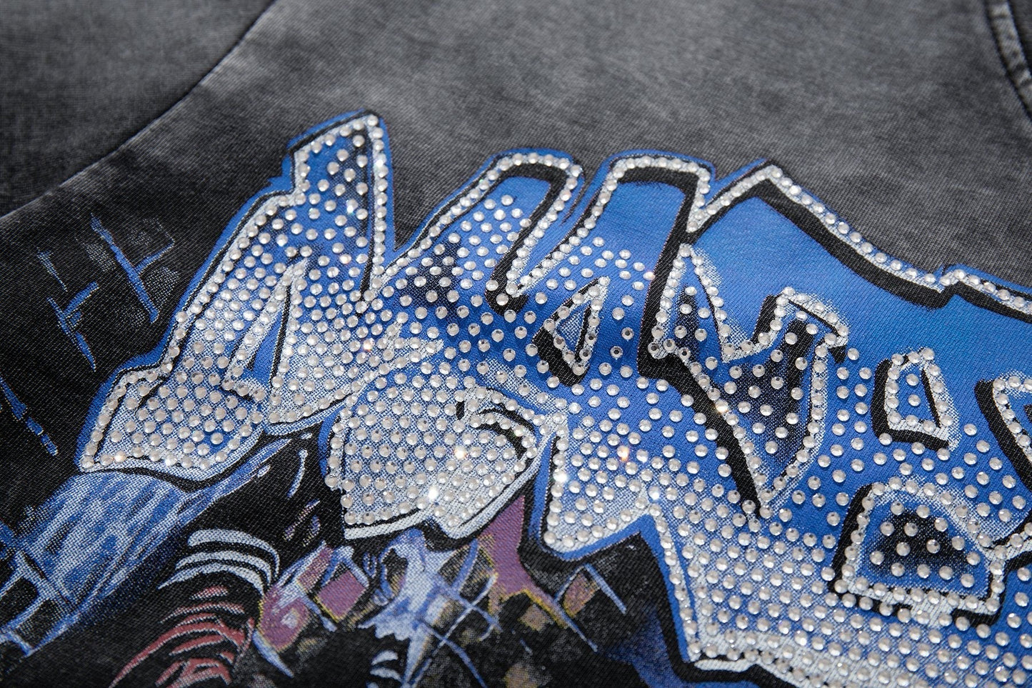 MAJESTIK Washed Black Tour Graphic T-Shirt ¡ª detail