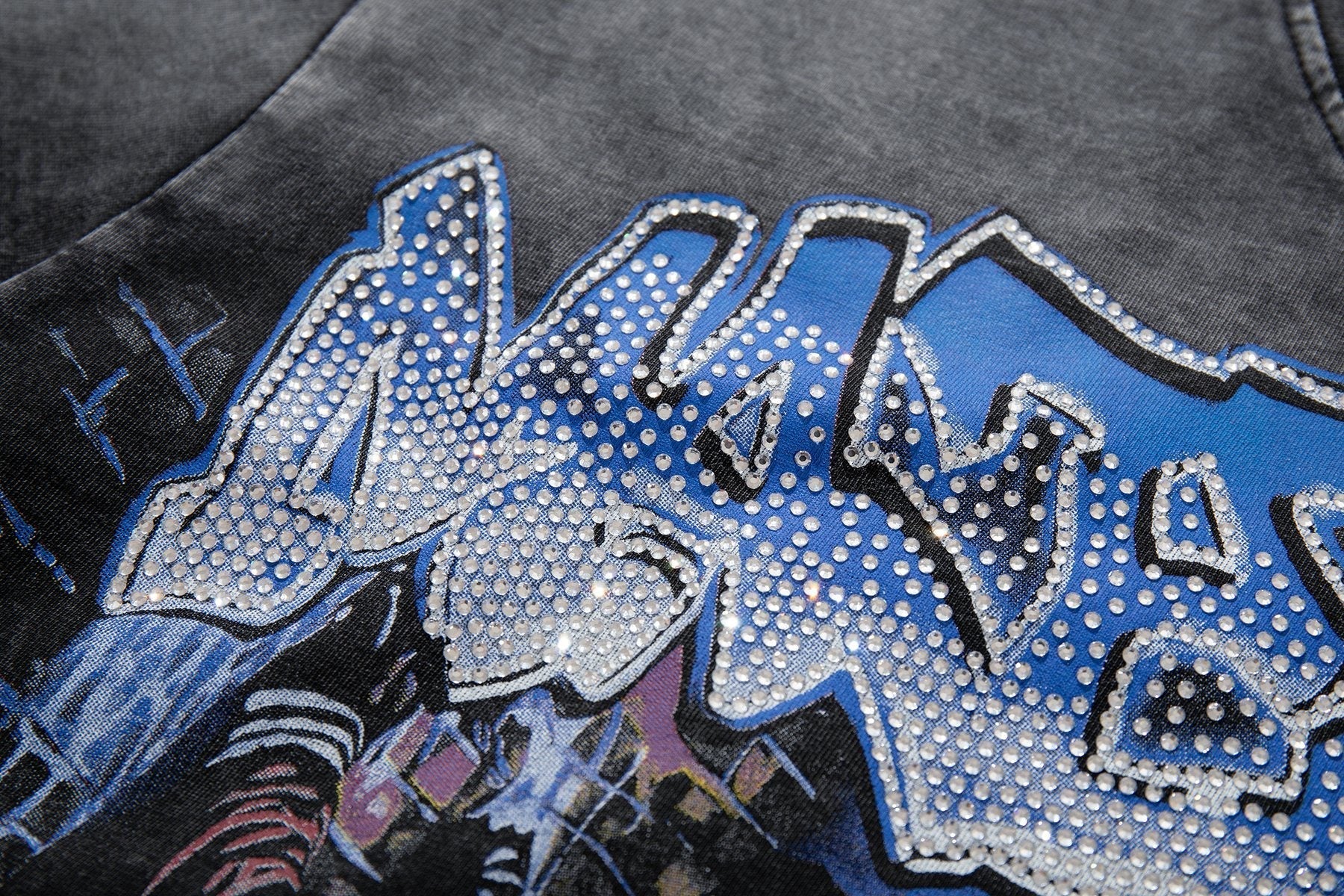 MAJESTIK Washed Black Tour Graphic T-Shirt ¡ª detail