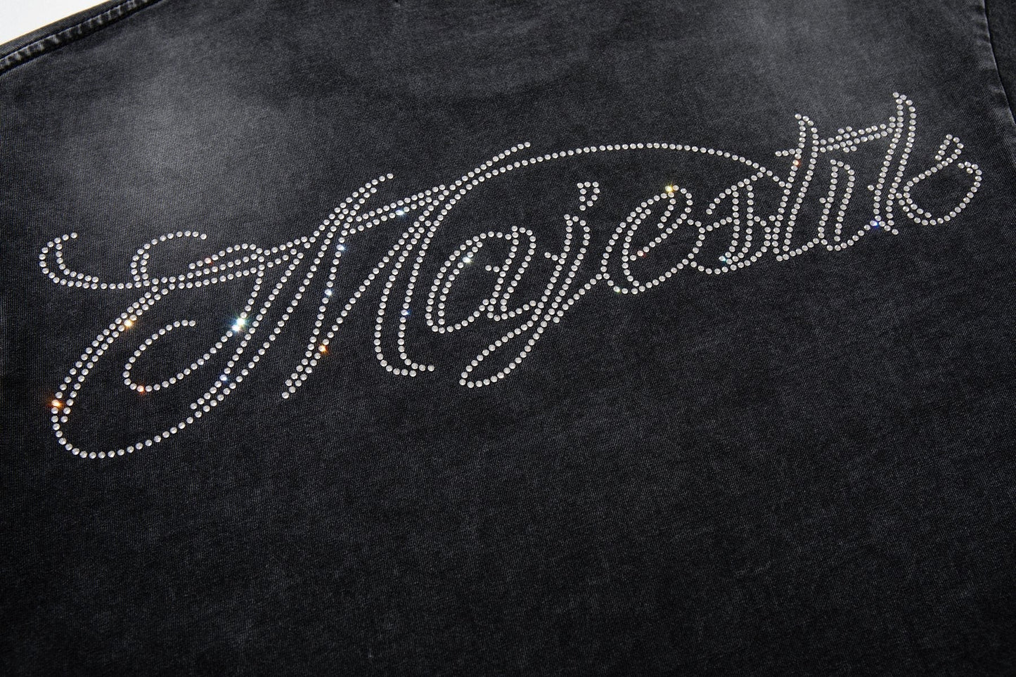 MAJESTIK Washed Black Astronaut Rose Graphic T-Shirt ¡ª detail