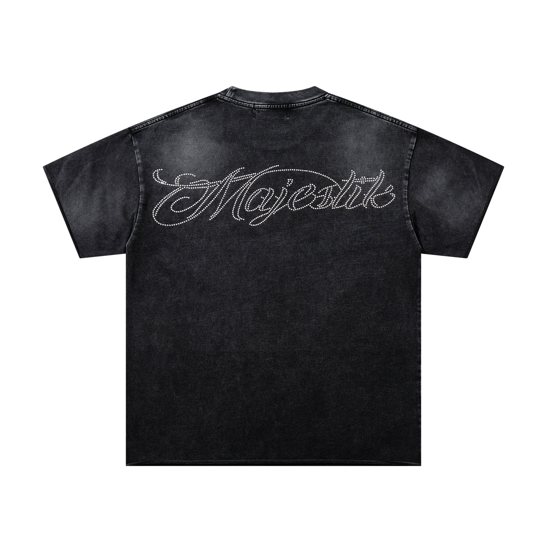 MAJESTIK Washed Black Astronaut Rose Graphic T-Shirt ¡ª back