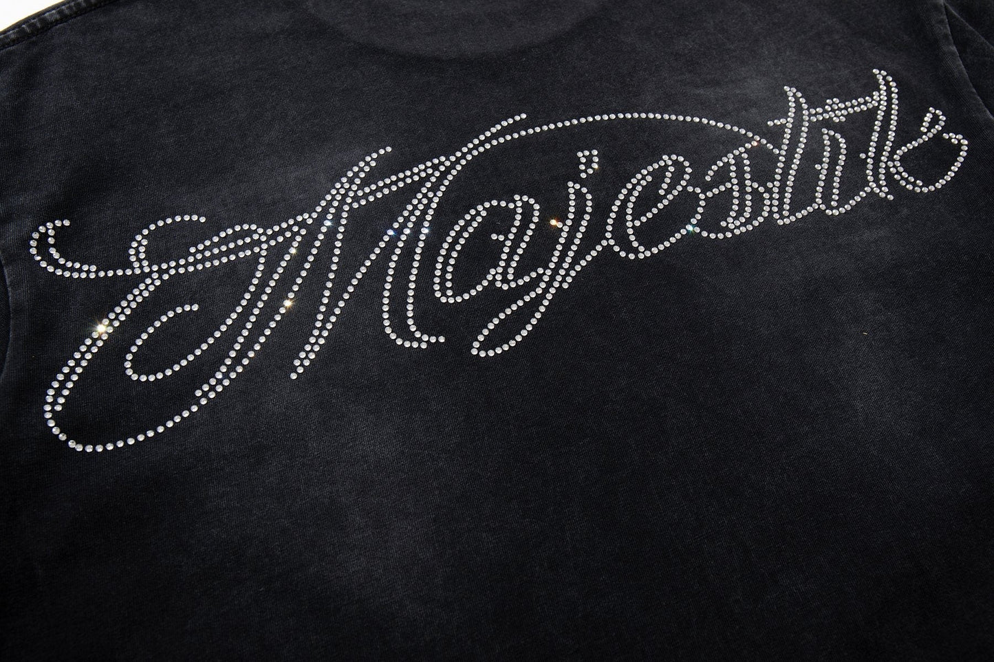 MAJESTIK Washed Black Horse Graphic T-Shirt ¡ª detail