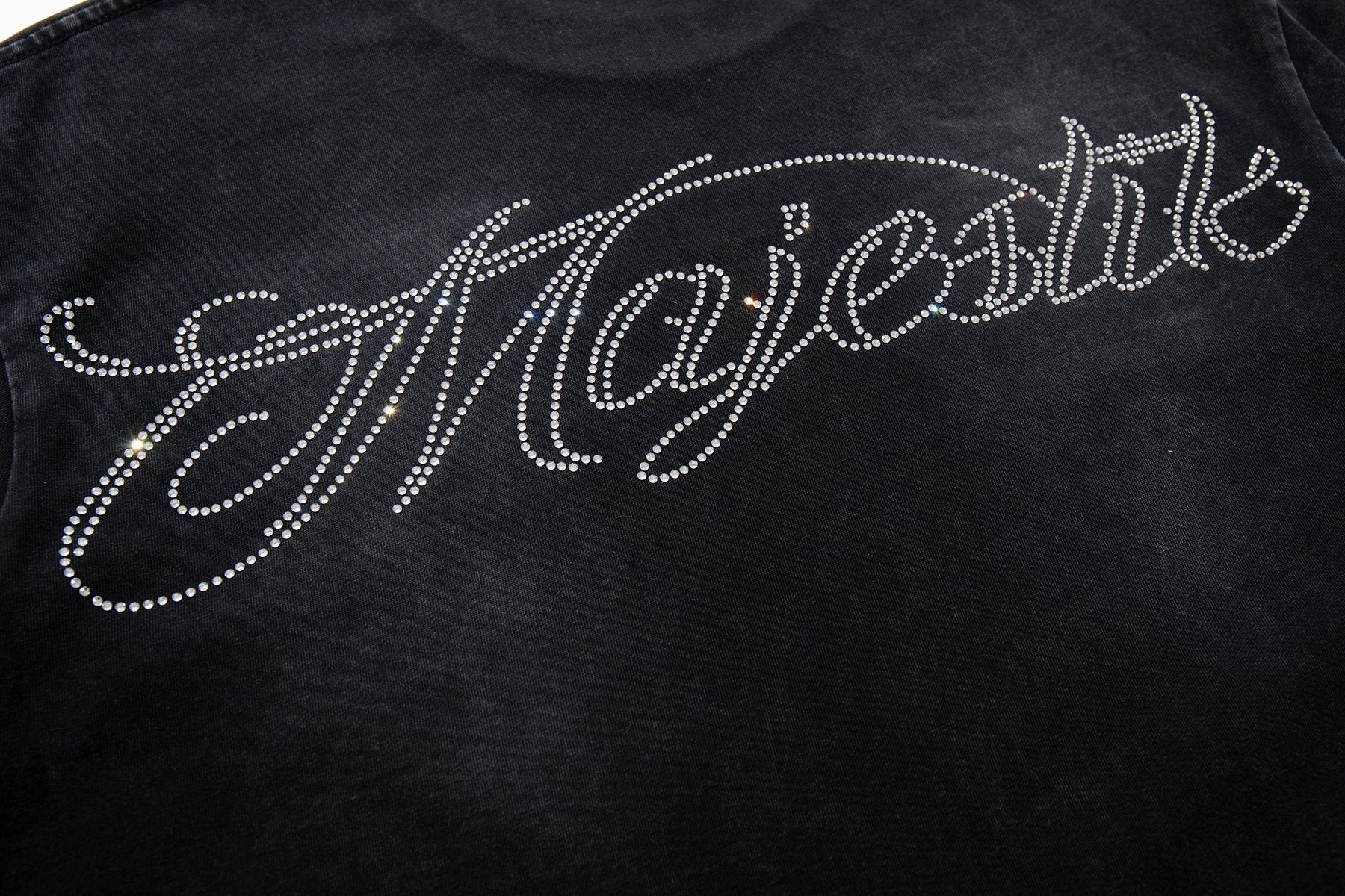 MAJESTIK Washed Black Horse Graphic T-Shirt ¡ª detail
