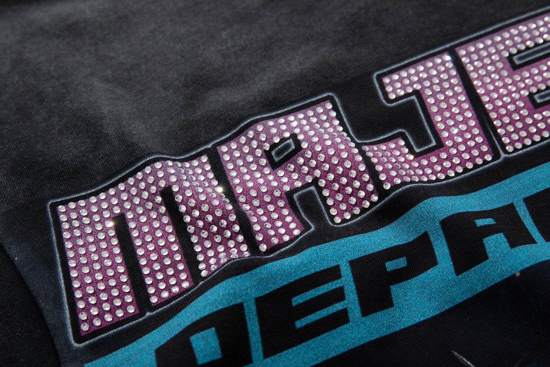 MAJESTIK Washed Black Horse Graphic T-Shirt ¡ª detail