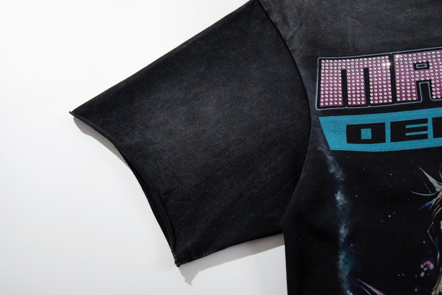 MAJESTIK Washed Black Horse Graphic T-Shirt ¡ª detail
