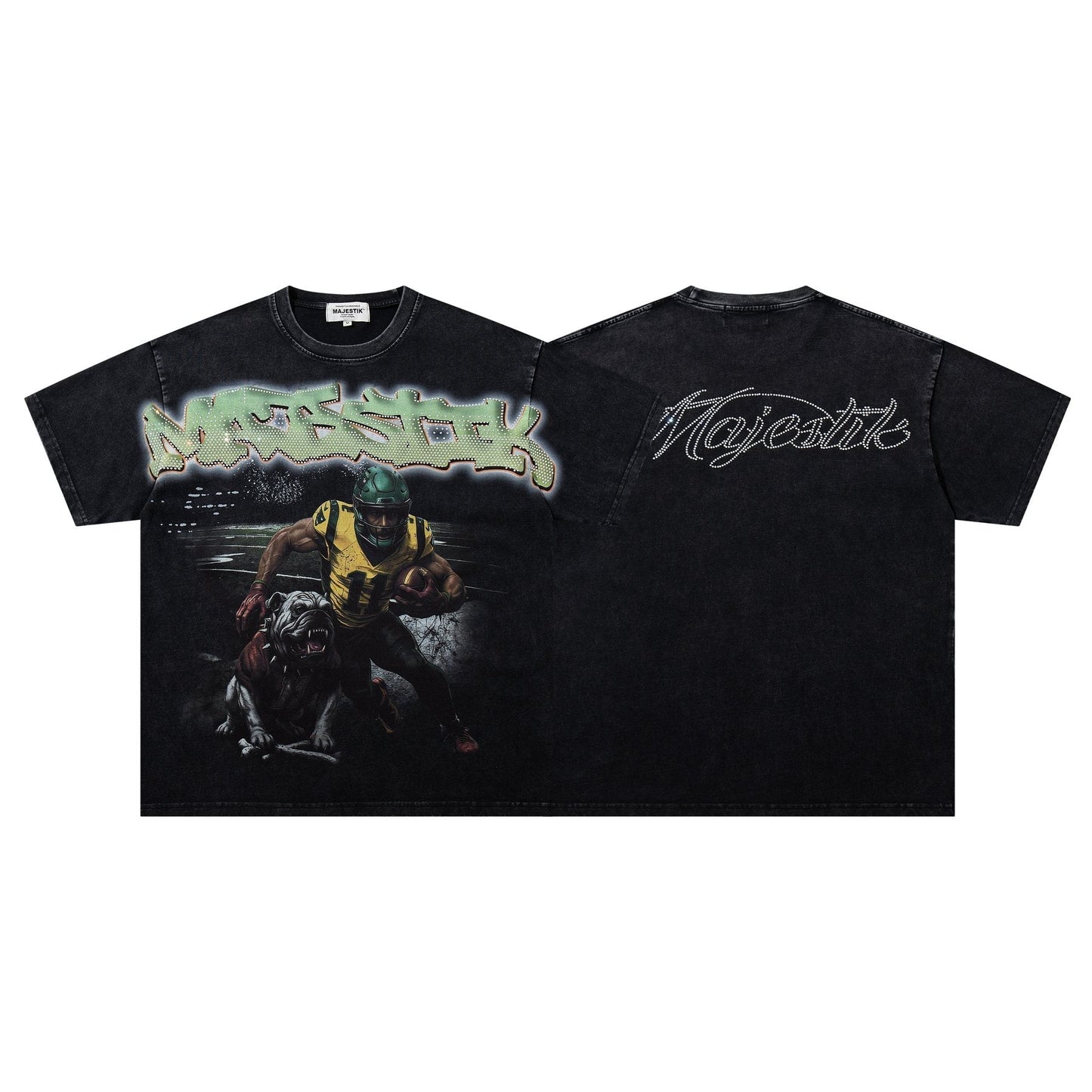 MAJESTIK Football Dog Graphic Short-Sleeve T-Shirt ¡ª front