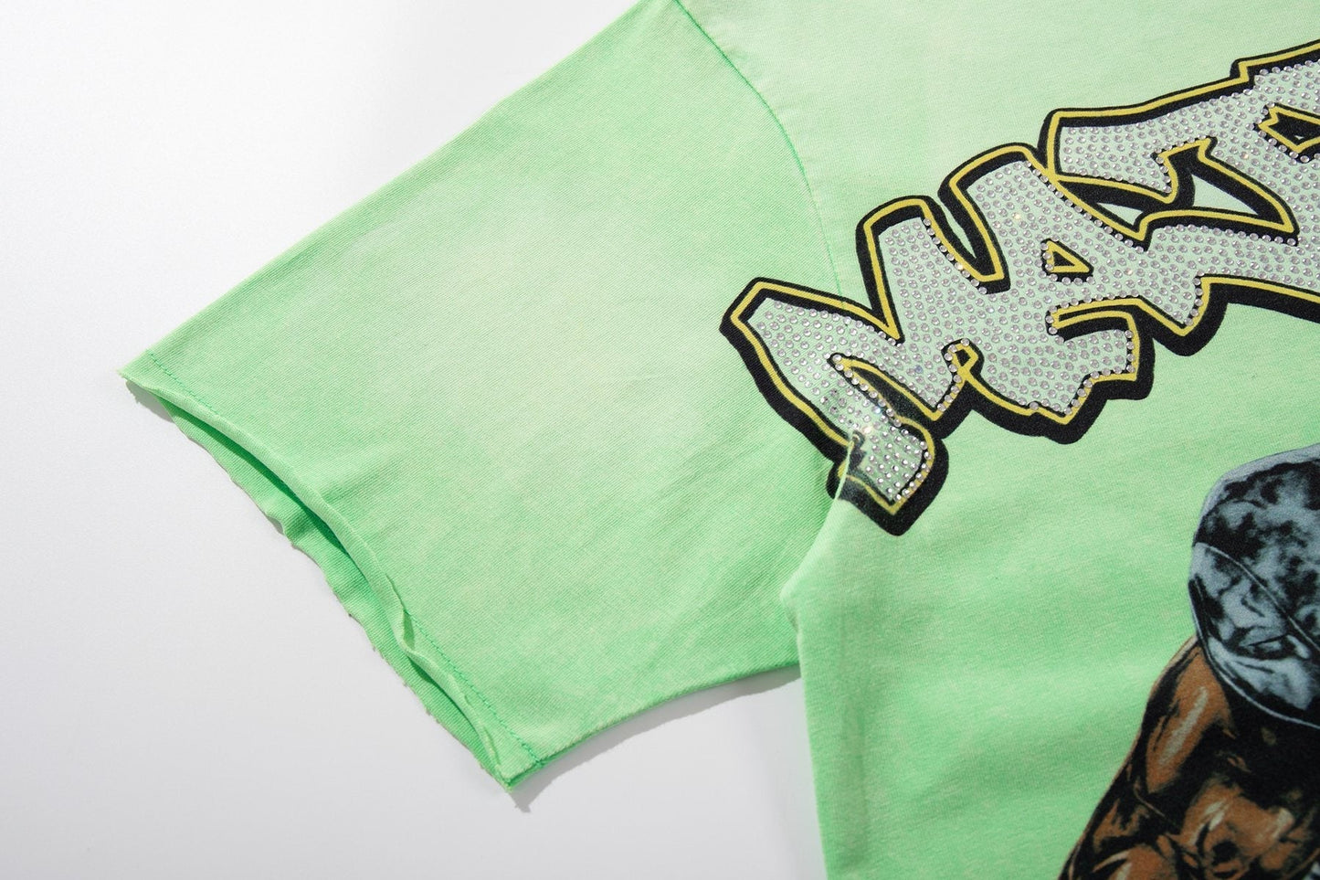 MAJESTIK Mint Green Football Graphic T-Shirt ¡ª detail